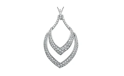 Suzy Levian Pave Cubic Zirconia Sterling Silver Modern Pendant
