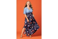 Kiyonna Plus Havana Color Block Maxi Dress