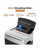 Bonsaii Paper Shredder for Office, 110-Sheet Autofeed Heavy Duty Shredder for Home Office Use, 30 Minutes/Micro Cut/P-4 High Security Level/6 Gallon L