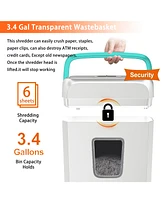 Bonsaii Secure Shredder, Home Office Shredder, high Security, 6-Sheet, Cross-Cut shredding for documents, Mail, Staples, Credit Cards, Equipped Conven