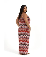 Fashion-szn Curve Plus Sleeveless Retro Mesh Maxi Dress