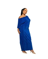 Fashion-szn Curve Plus Asymmetric Plisse Midi Dress