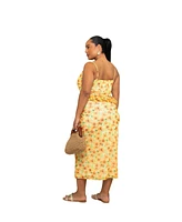 Fashion-szn Curve Plus Sleeveless Floral Mesh Midi Dress