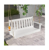 Mondawe 54 Inch Hdpe Patio Porch Swing with Cup Holder