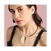 Sohi Metallic Oblong Necklace