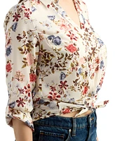 Bcx Juniors' Tie-Hem Floral-Print Shirt