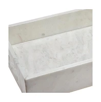 Rectangular Marble Serving Tray with Handles for Drinks Snacks and Tabletop Display
