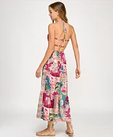 Katia Rae Juniors' Metallic Mixed-Print Maxi Dress