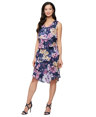 Sl Fashions Women's Sleeveless Chiffon A-Line Dress