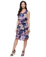 Sl Fashions Women's Sleeveless Chiffon A-Line Dress