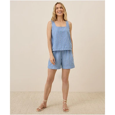 Pact Women's Organic Cotton Canopy Linen Blend Square Neck Tank