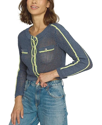 Central Park West Women's Mesh Stitch Cardigan