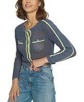 Central Park West Women's Mesh Stitch Cardigan