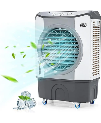 4-in-1 Industrial Evaporative Air Cooler Fan with 45 L Tank and Wheels