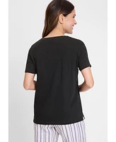 Olsen Women's Embroidered Trim T-Shirt