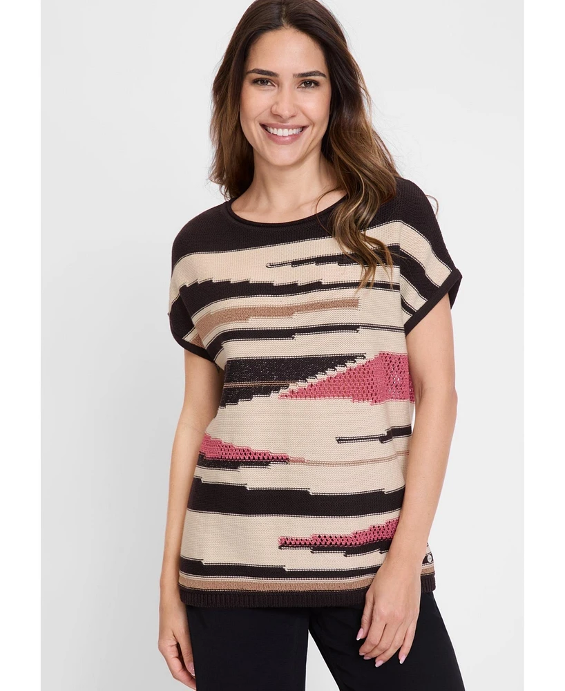 Olsen Women's Ajour Knit Pullover