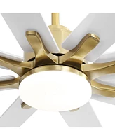 66'' 8-blade Tri Color Dimming Ceiling Fan with Intelligent Remote Control and App Timing Function for Various Indoor Layouts