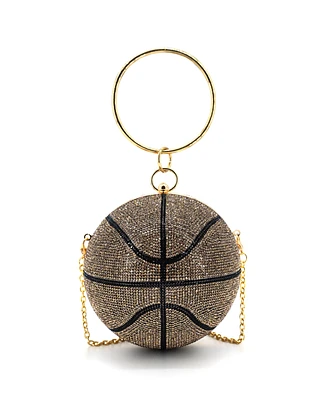 Like Dreams Dribble Small Rhinestone Basketball Clutch Bag