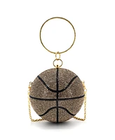 Like Dreams Dribble Small Rhinestone Basketball Clutch Bag