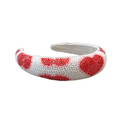 Traditional Headband - Beaded Hearts