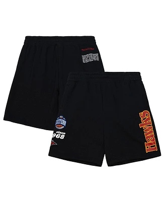 Mitchell & Ness Men's Black Atlanta Hawks Team Origins Fleece Shorts