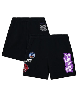 Mitchell & Ness Men's Black Toronto Raptors Team Origins Fleece Shorts