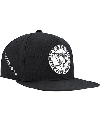 Mitchell & Ness Men's Black Pittsburgh Penguins Team Snapback Hat