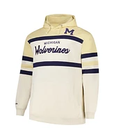 Mitchell & Ness Men's Cream Michigan Wolverines Big Tall Head Coach Pullover Hoodie