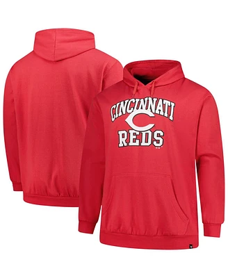 '47 Brand Men's Red Cincinnati Reds Big Tall Velocity Fleece Pullover Hoodie