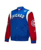 Mitchell & Ness Men's Royal/Red Chicago Cubs Cooperstown Collection Team Origins Satin Full-Snap Jacket