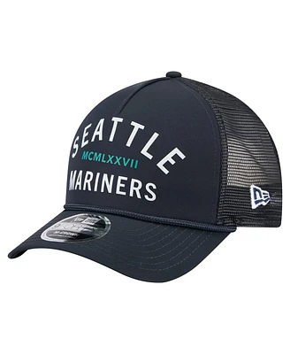New Era Men's Navy Seattle Mariners Minimalist 9FORTY A-Frame Adjustable Hat