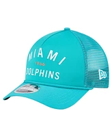 New Era Men's Aqua Miami Dolphins Active Minimalist M-Crown A-Frame 9FORTY Adjustable Hat