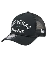 New Era Men's Black Las Vegas Raiders Active Minimalist M-Crown A-Frame 9FORTY Adjustable Hat