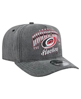 New Era Men's Charcoal Carolina Hurricanes Throwback Washed A-Frame Pre-Curved 9FIFTY Snapback Hat