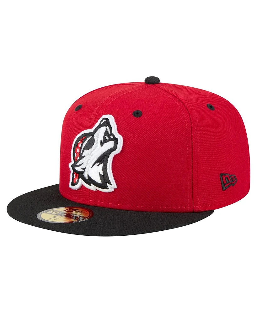 New Era Men's Red/Black Erie SeaWolves Authentic Collection 59FIFTY Fitted Hat