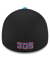 New Era Men's Black/Teal Miami Marlins 2025 City Connect Batting Practice 39THIRTY Flex Hat