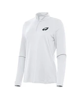 Antigua Women's White Philadelphia Eagles Reprocess Quarter-Zip Top