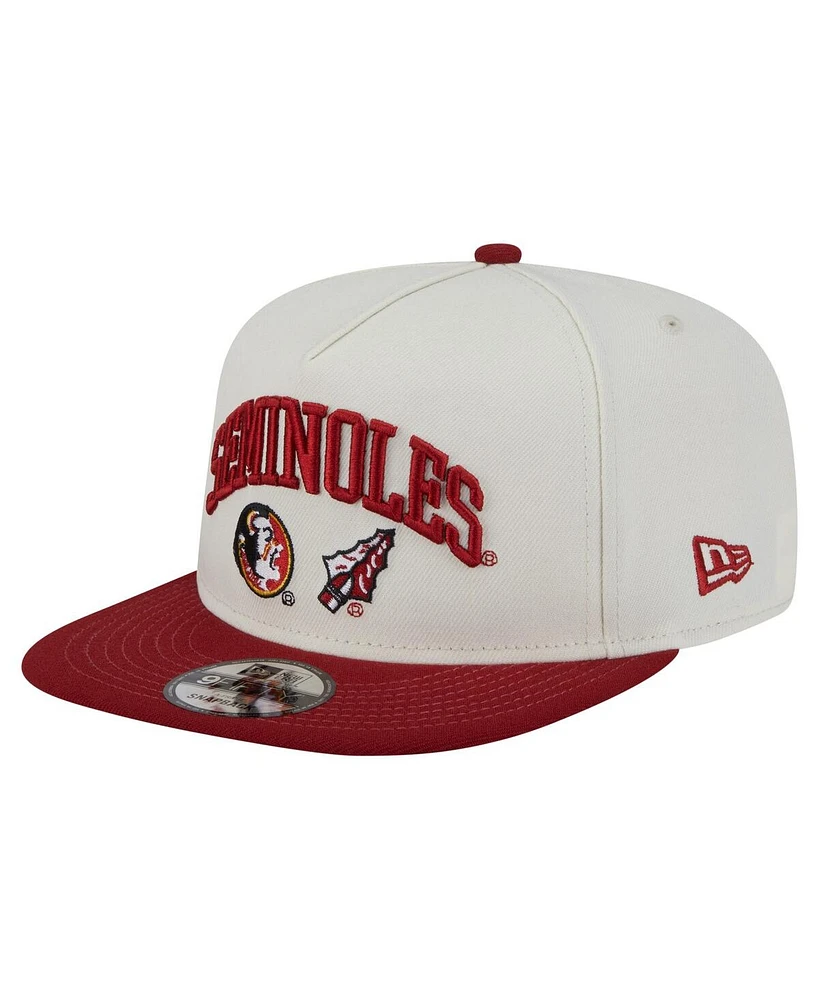 New Era Men's White Florida State Seminoles Collegiate 9FIFTY A-Frame Snapback Hat