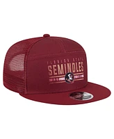 New Era Men's Garnet Florida State Seminoles Split Panel 9FIFTY Snapback Trucker Hat