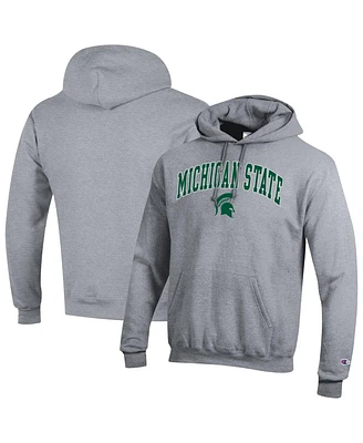 Champion Men's Heather Gray Michigan State Spartans Arch Over Logo Pullover Hoodie