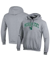 Champion Men's Heather Gray Michigan State Spartans Arch Over Logo Pullover Hoodie