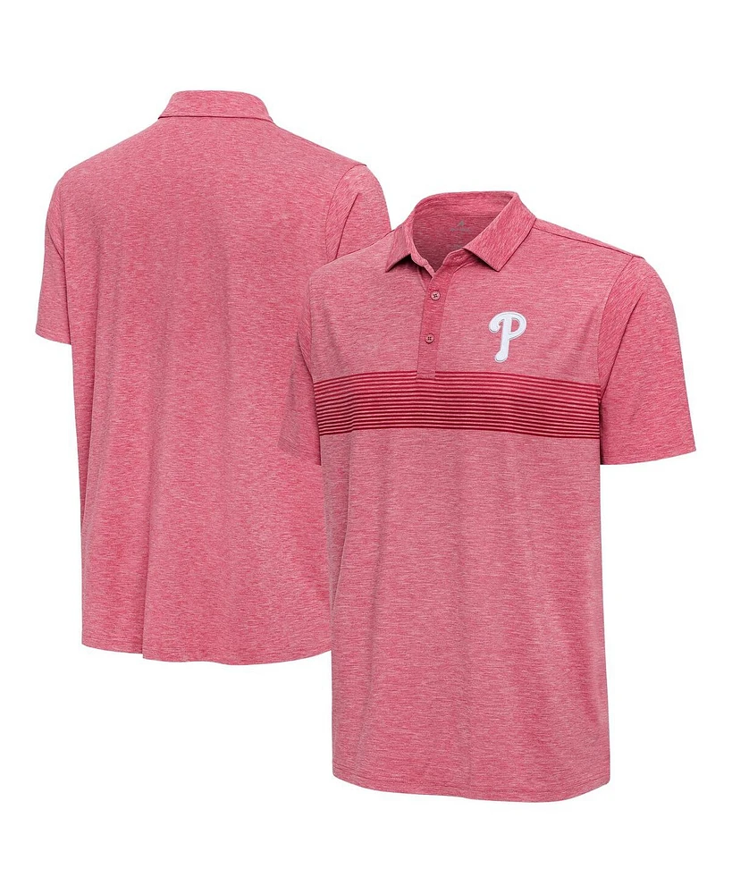 Antigua Men's Heather Red Philadelphia Phillies Dashing Polo Shirt