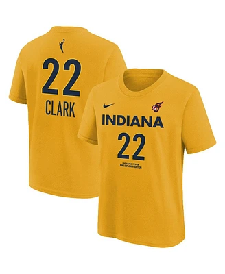 Nike Big Boys and Girls Caitlin Clark Gold Indiana Fever Name Number T-Shirt