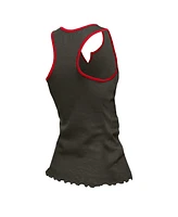 New Era Women's Pewter Tampa Bay Buccaneers Lettuce Hem Notch Neck Tri-Blend Tank Top