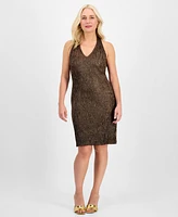 Connected Women's Sleeveless Halter-Neck A-Line Dress