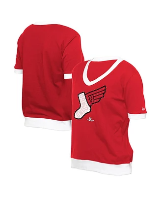 New Era Women's Red Chicago White Sox 2025 City Connect Rhinestone V-Neck T-Shirt
