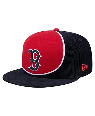New Era Men's Navy/Red Boston Red Sox Retro Split Corduroy Snapback Hat