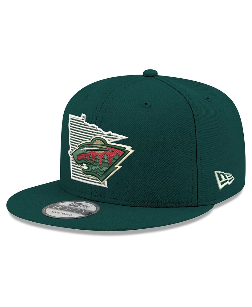 New Era Men's Green Minnesota Wild State Pride 9FIFTY Snapback Hat