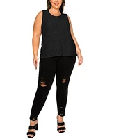 Coin 1804 Plus Spiral Wave Texture Tank Top
