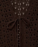 Mango Women's Bow Detail Crochet Dress